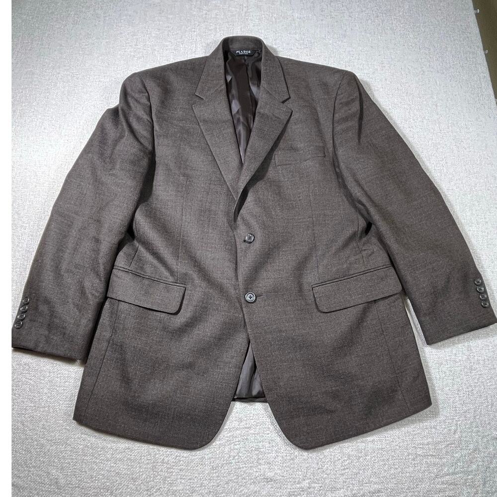 Jos. A. Banks Men’s 46R Brown 100% Wool 2-Button Blazer Sport Coat Office Jacket